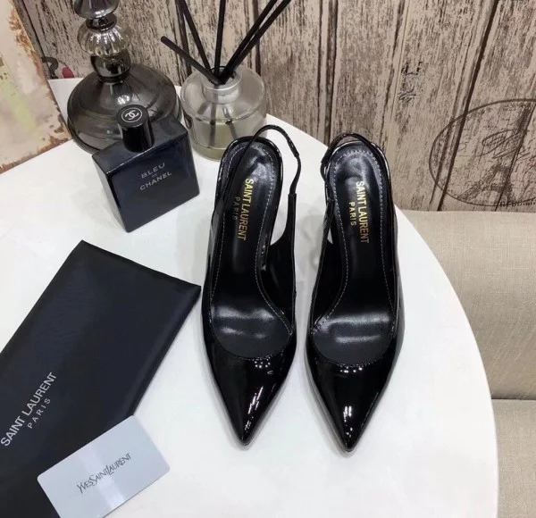 Replica YSL Fake Saint Laurent Opyum Slingback Pumps 110mm With Black-toned Heel 7