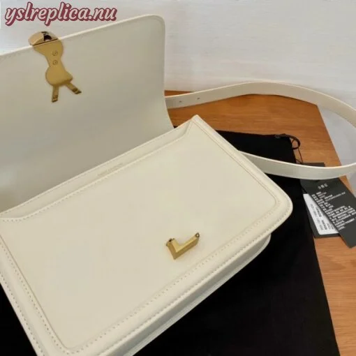 Replica YSL Fake Saint Laurent Solferino Medium Bag In White Calfskin 4