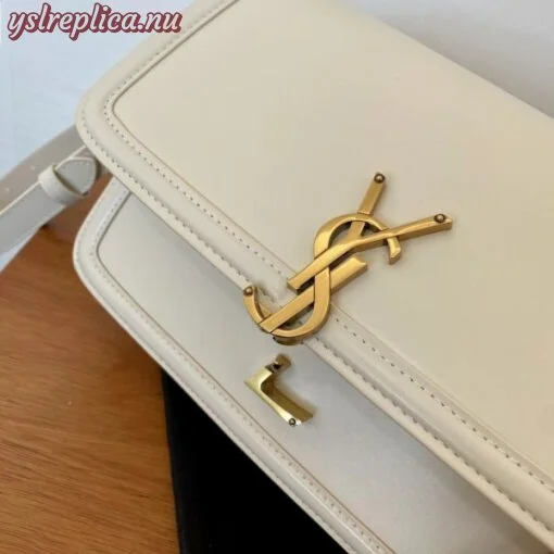 Replica YSL Fake Saint Laurent Solferino Medium Bag In White Calfskin 9