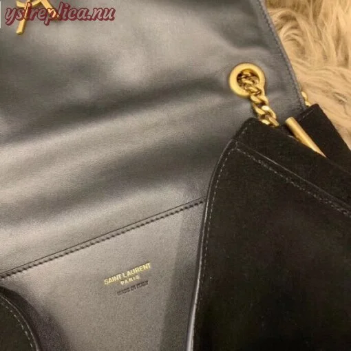 Replica YSL Fake Saint Laurent Kate Medium Reversible Black Bag 7