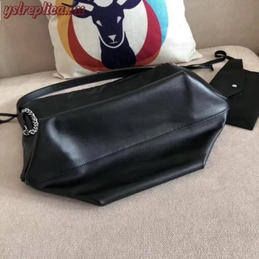 Replica YSL Fake Saint Laurent Black Teddy Drawstring Bag 5