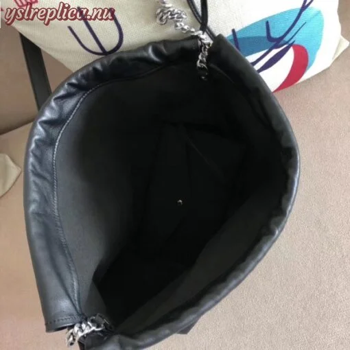 Replica YSL Fake Saint Laurent Black Teddy Drawstring Bag 8