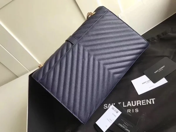 Replica YSL Fake Saint Laurent Large Monogramme Envelope Navy Shoulder Bag