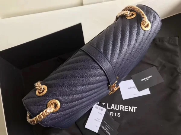 Replica YSL Fake Saint Laurent Large Monogramme Envelope Navy Shoulder Bag 6