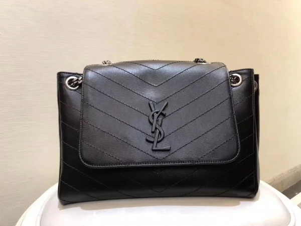 Replica YSL Fake Saint Laurent Medium Nolita Bag In Black Vintage Leather 3