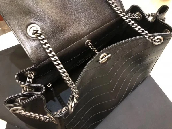 Replica YSL Fake Saint Laurent Medium Nolita Bag In Black Vintage Leather 6