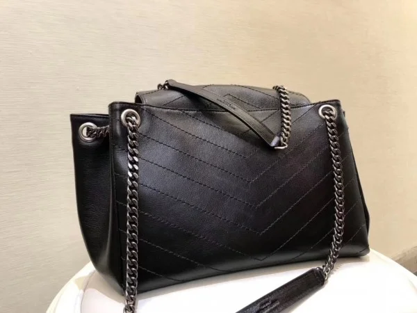 Replica YSL Fake Saint Laurent Medium Nolita Bag In Black Vintage Leather 8