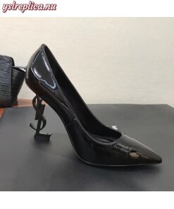 Replica YSL Fake Saint Laurent Opyum 110 pump In Black Patent Leather 2