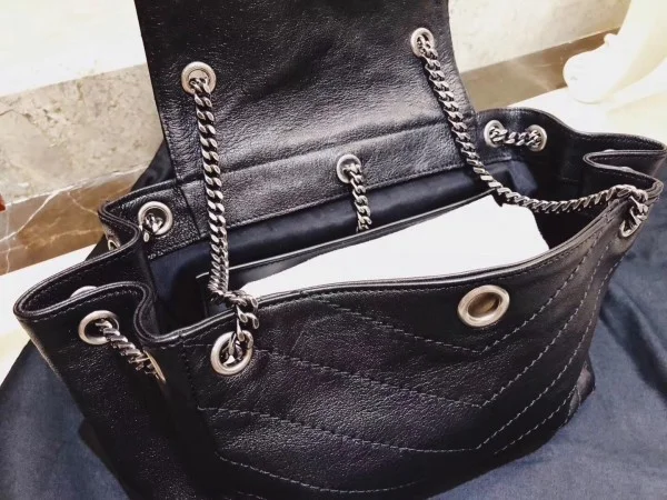 Replica YSL Fake Saint Laurent Small Nolita Bag In Black Vintage Leather 3