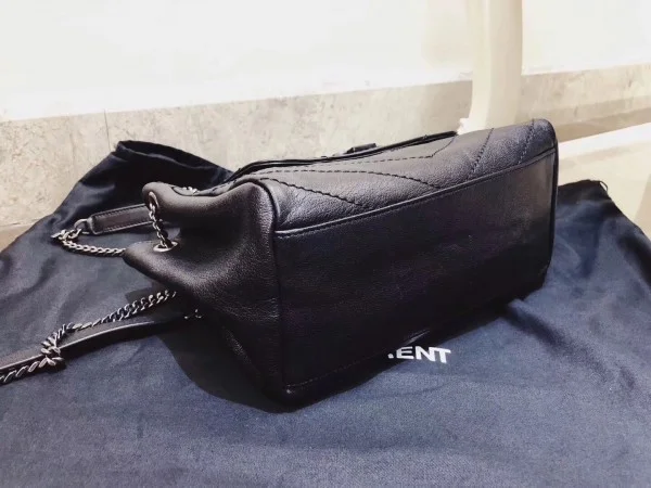 Replica YSL Fake Saint Laurent Small Nolita Bag In Black Vintage Leather 5