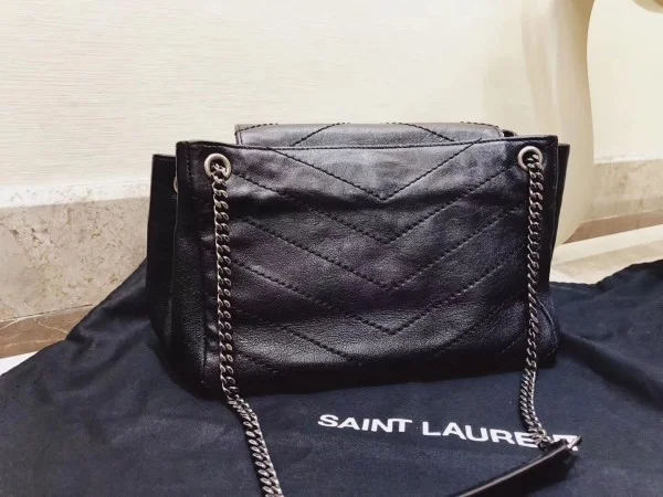 Replica YSL Fake Saint Laurent Small Nolita Bag In Black Vintage Leather 6