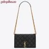 Replica YSL Fake Saint Laurent WOC Cassandra Chain Wallet In Black Leather 10
