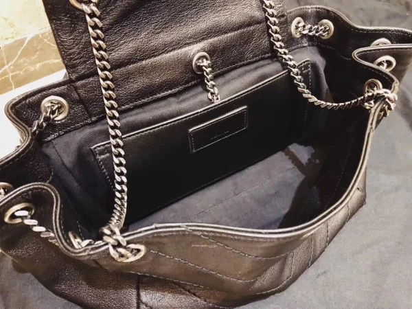 Replica YSL Fake Saint Laurent Small Nolita Bag In Black Vintage Leather 7