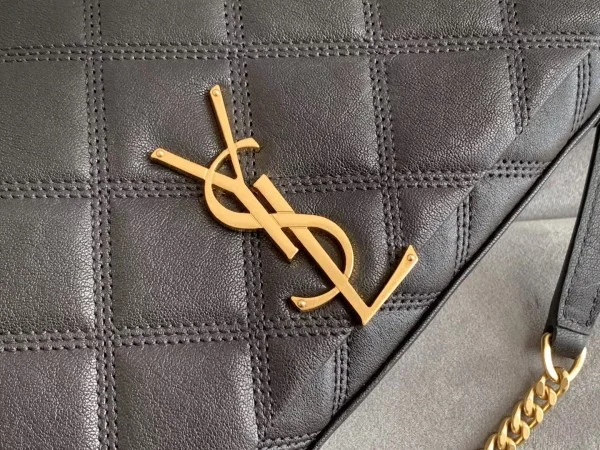 Replica YSL Fake Saint Laurent WOC Becky Chain Wallet In Black Lambskin 2