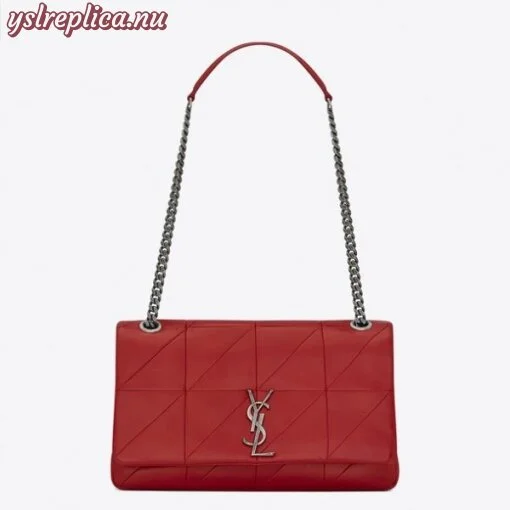 Replica YSL Fake Saint Laurent Medium Jamie Bag In Red Patchwork Leather