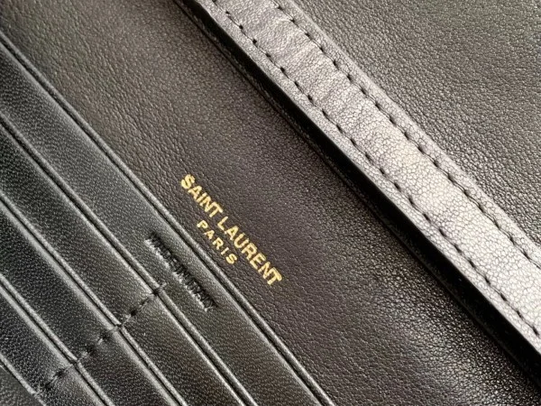 Replica YSL Fake Saint Laurent WOC Becky Chain Wallet In Black Lambskin 9