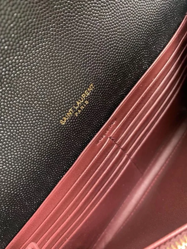 Replica YSL Fake Saint Laurent WOC Cassandra Chain Wallet In Black Leather 3
