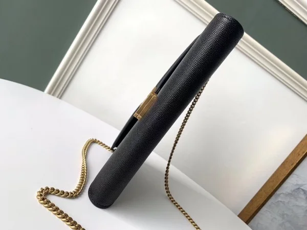 Replica YSL Fake Saint Laurent WOC Cassandra Chain Wallet In Black Leather 7