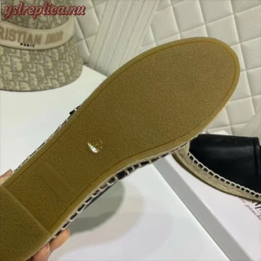 Replica YSL Fake Saint Laurent Monogram Espadrilles In Black Lambskin 3