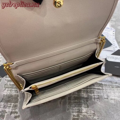 Replica YSL Fake Saint Laurent WOC Becky Chain Wallet In White Lambskin 2