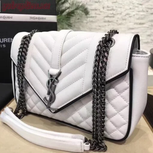Replica YSL Fake Saint Laurent Dove Medium Monogram Satchel Bag 2