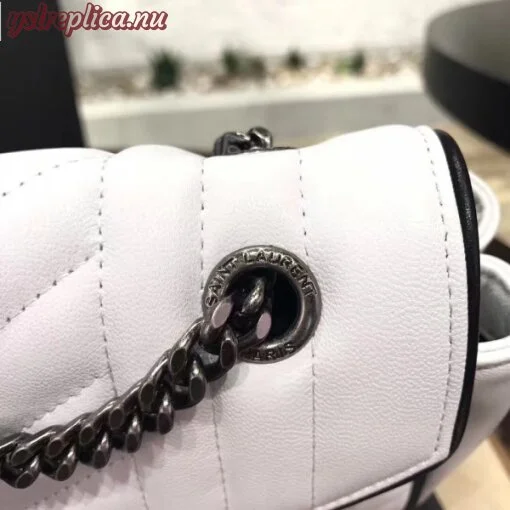 Replica YSL Fake Saint Laurent Dove Medium Monogram Satchel Bag 6