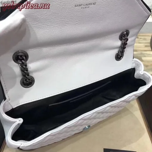 Replica YSL Fake Saint Laurent Dove Medium Monogram Satchel Bag 7