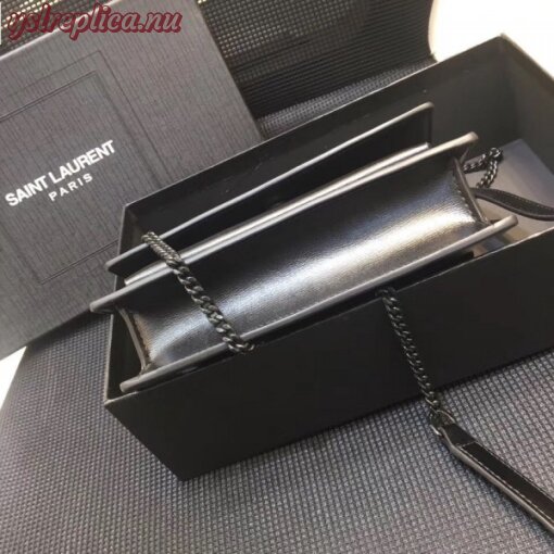 Replica YSL Fake Saint Laurent WOC Sunset Chain Wallet All Black 8