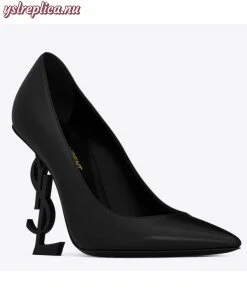 Replica YSL Fake Saint Laurent Opyum 110 pumps In Black Lambskin