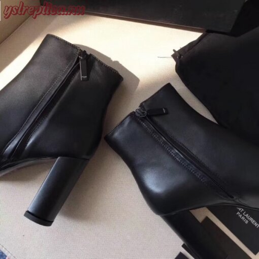 Replica YSL Fake Saint Laurent Lou 95MM Ankle Boots In Black Lambskin 4