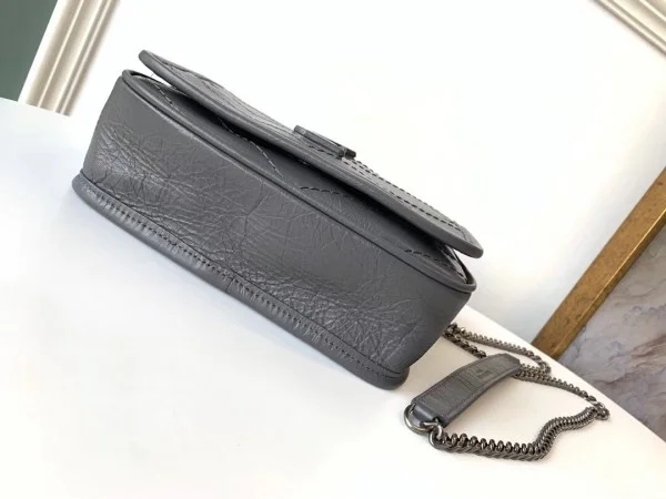 Replica YSL Fake Saint Laurent WOC Niki Chain Wallet In Storm Crinkled Leather 3