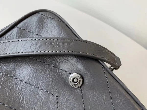 Replica YSL Fake Saint Laurent WOC Niki Chain Wallet In Storm Crinkled Leather 4