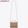 Replica YSL Fake Saint Laurent WOC Sunset Chain Wallet In Taupe Calfskin