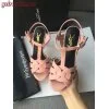 Replica YSL Fake Saint Laurent Tribute Sandals In Powder Patent Leather 5