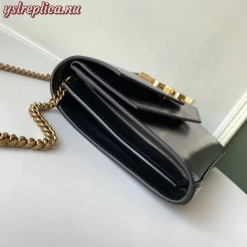 Replica YSL Fake Saint Laurent WOC Sulpice Chain Wallet In Black Calfskin 7