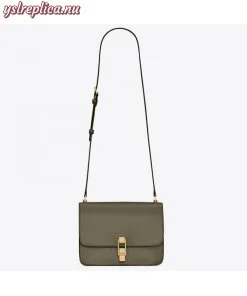 Replica YSL Fake Saint Laurent Carre Satchel Bag In Olive Leather