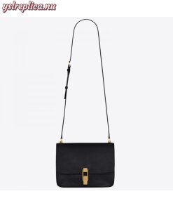 Replica YSL Fake Saint Laurent Carre Satchel Bag In Black Leather