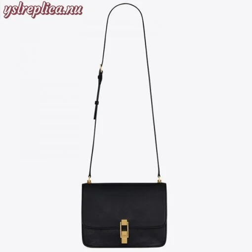 Replica YSL Fake Saint Laurent Carre Satchel Bag In Black Leather