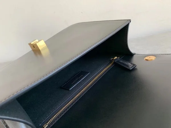 Replica YSL Fake Saint Laurent Carre Satchel Bag In Black Leather 4