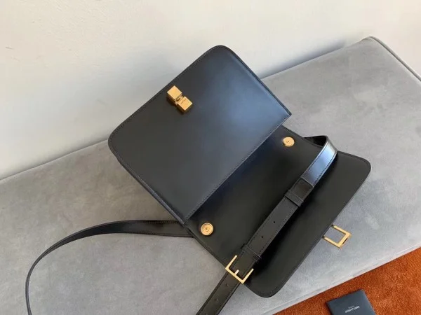 Replica YSL Fake Saint Laurent Carre Satchel Bag In Black Leather 6