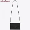 Replica YSL Fake Saint Laurent WOC Envelope Chain Wallet In Noir Leather 10