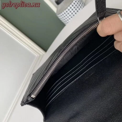 Replica YSL Fake Saint Laurent WOC Envelope Chain Wallet In Noir Leather 8