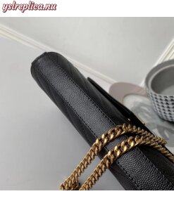 Replica YSL Fake Saint Laurent WOC Monogram Chain Wallet In Black Leather 2