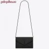 Replica YSL Fake Saint Laurent WOC Monogram Chain Wallet In Black Leather 9