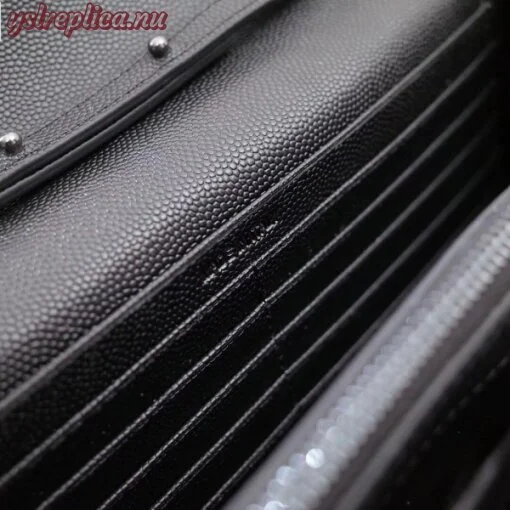 Replica YSL Fake Saint Laurent WOC Monogram Chain Wallet All Black 7