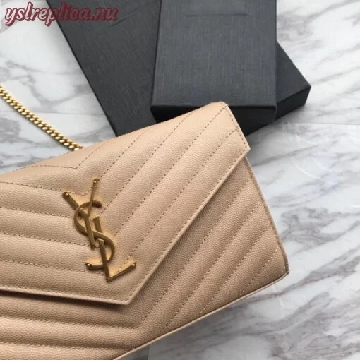 Replica YSL Fake Saint Laurent WOC Monogram Chain Wallet In Poudre Leather 4