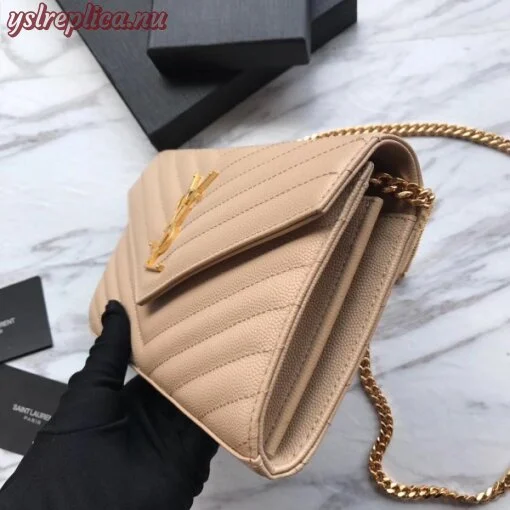 Replica YSL Fake Saint Laurent WOC Monogram Chain Wallet In Poudre Leather 7