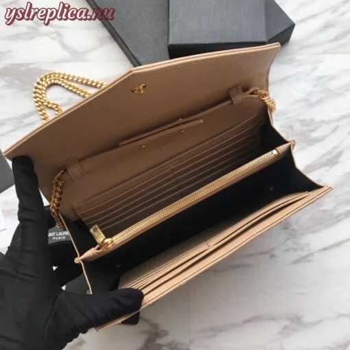 Replica YSL Fake Saint Laurent WOC Monogram Chain Wallet In Poudre Leather 8