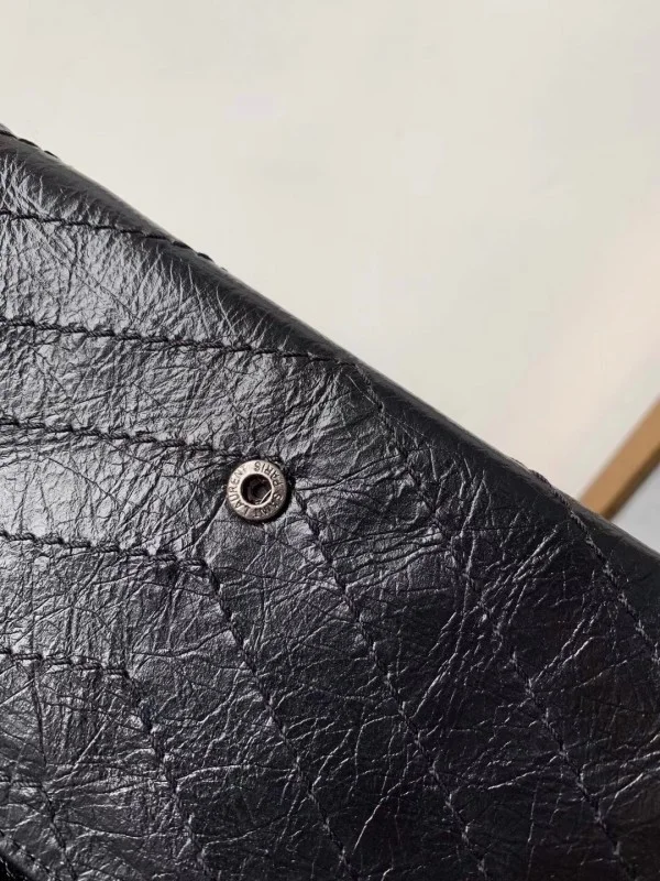 Replica YSL Fake Saint Laurent Niki Large Wallet In Black Crinkled Vintage Leather 6