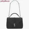 Replica YSL Fake Saint Laurent College Medium Bag In Brown Matelasse Leather 11